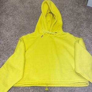 Forever 21 yellow cropped hoodie